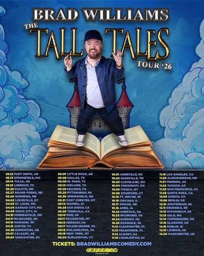 Brad Williams tour poster — 2026 & 2027